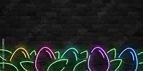 Vector realistic isolated neon sign of Easter egg template for decoration and covering on the wall background. Concept of Happy Easter celebration.