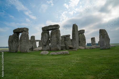 Stonehenge on a sunny day with some cloud cover