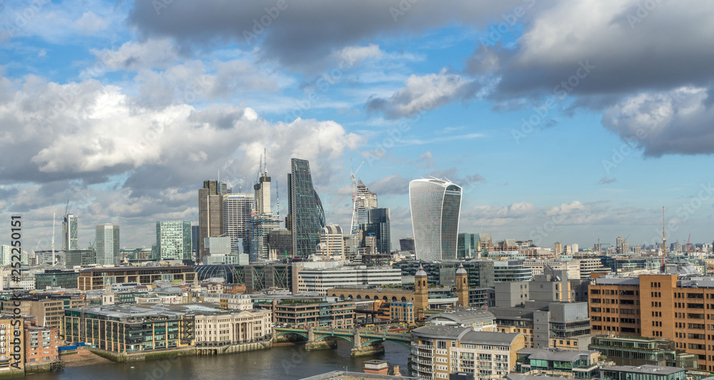the financial district skyline of london 