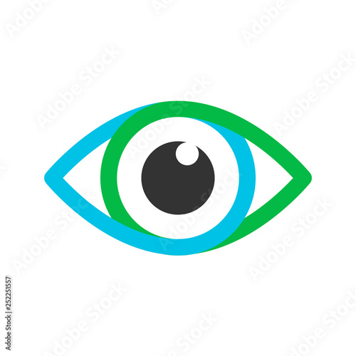 Creative blue and green eye design, logo icon