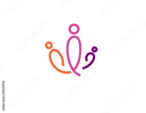 Logotype geometric icon people medical center