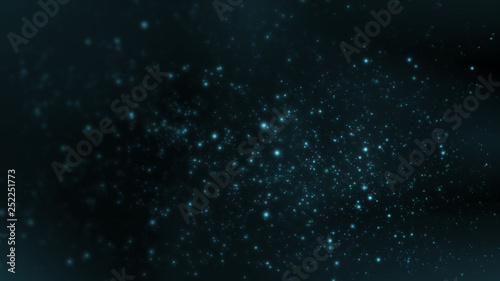 3D Rendering of Abstract dots waves selective focus background. For deep machine learning, crypto currency, hi tech product uses. Big data visualization. Copy space available