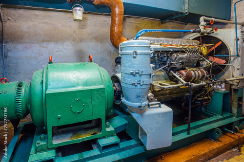 Diesel generator in bomb shelter photo