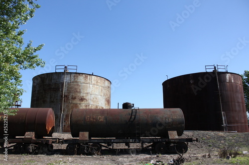 rusty oil storage tank 