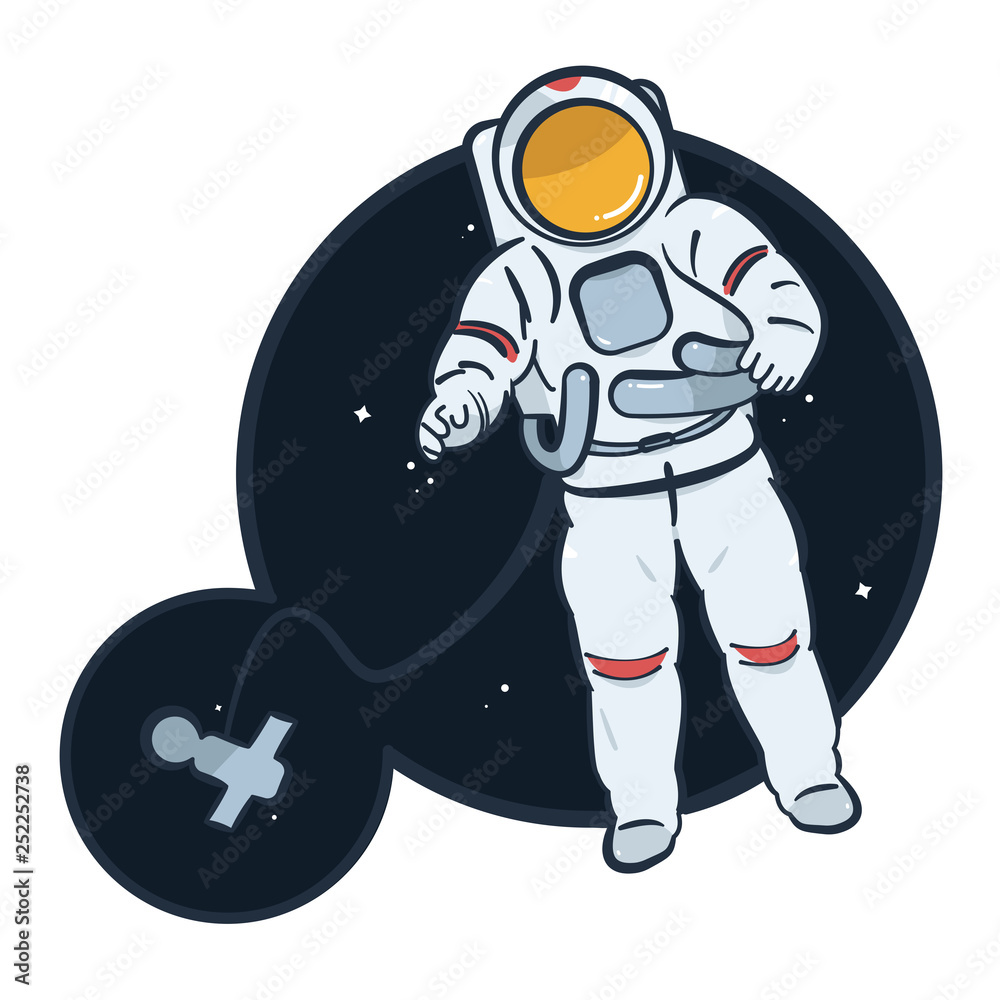 Astronaut floats in open space vector. Astronaut floats in open space vector.