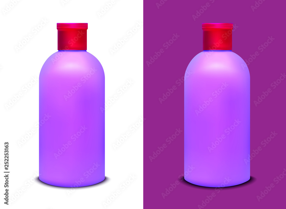 Plastic purple bottle for juice, shampoo and water Plastic purple bottle for juice, shampoo and water