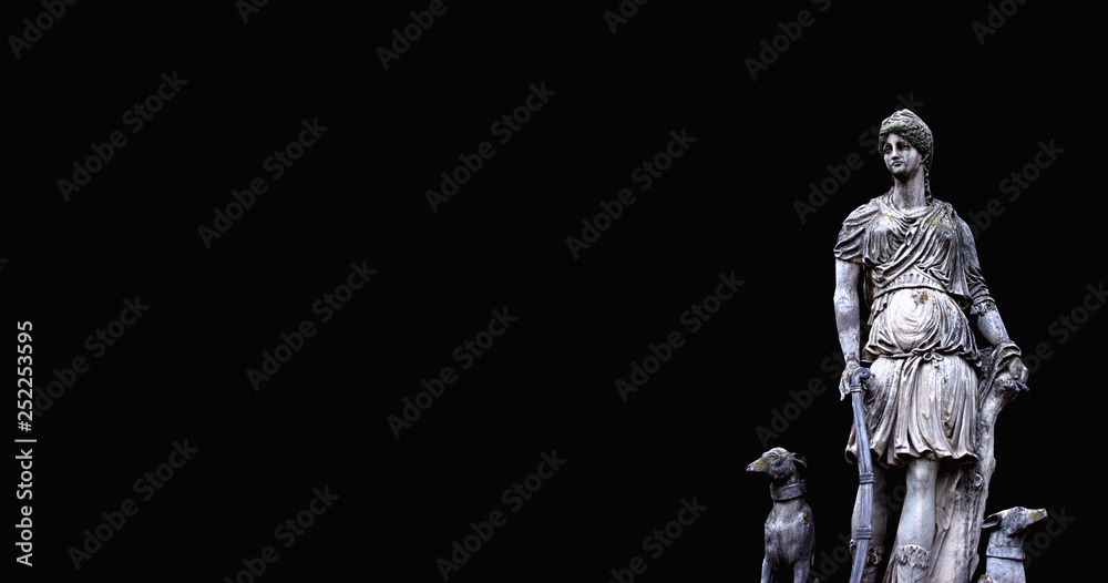 Goddess hunting Diana. Ancient sculpture Goddess hunting Diana. Ancient sculpture