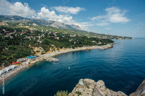 Rocky Black sea coast in Yalta district, Crimea 