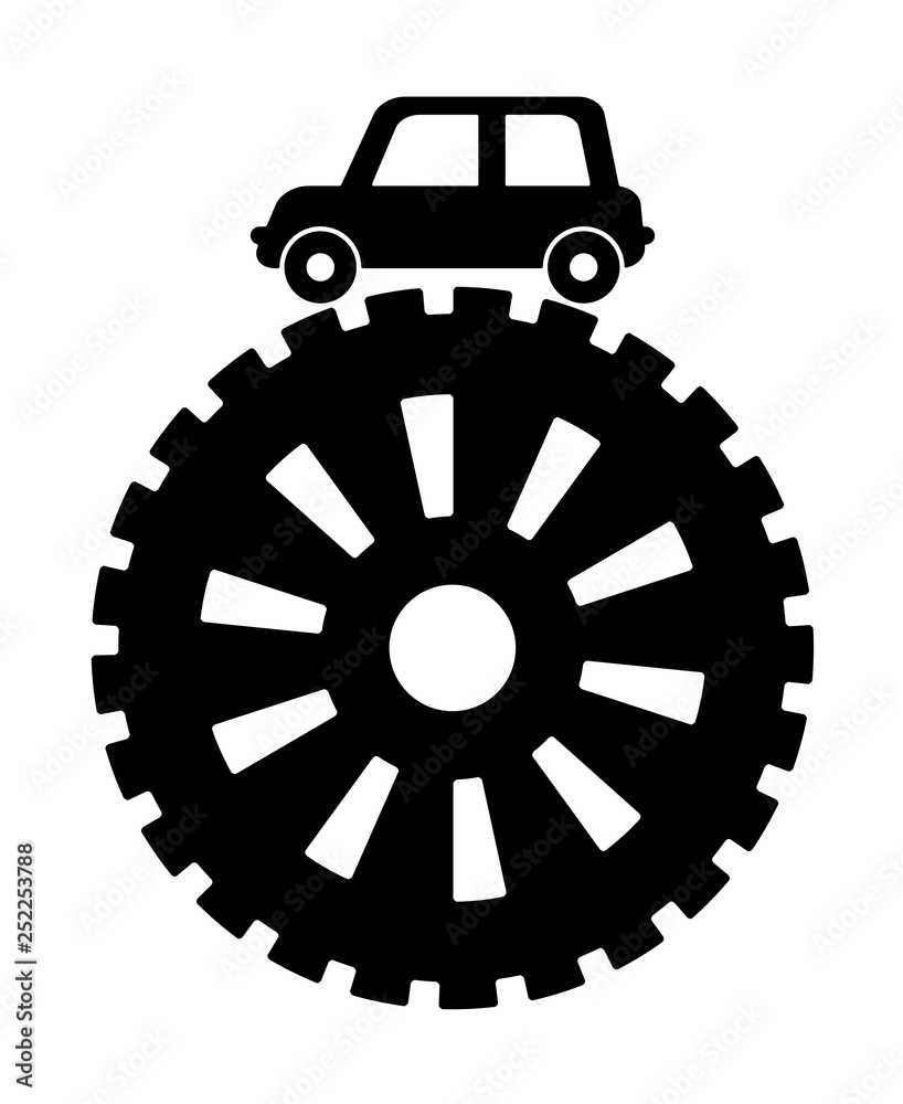 歯車の上を走る車 歯車の上を走る車