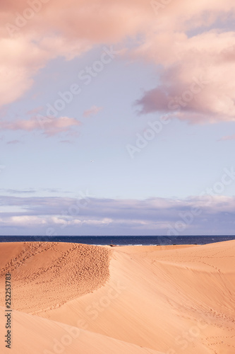 Fototapeta Naklejka Na Ścianę i Meble -  sand dunes of Maspalomas in Gran Canaria, Spain.