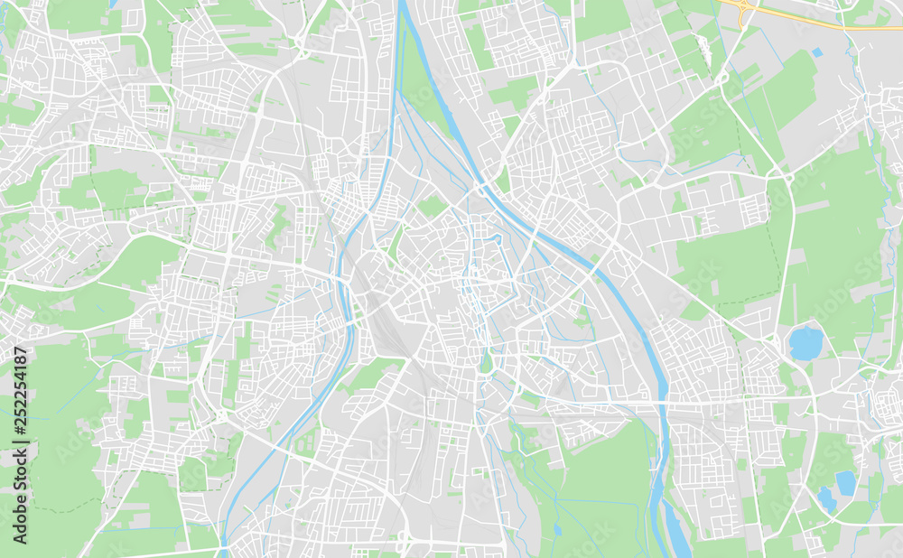 Fototapeta premium Augsburg, Niemcy mapa ulic w centrum miasta