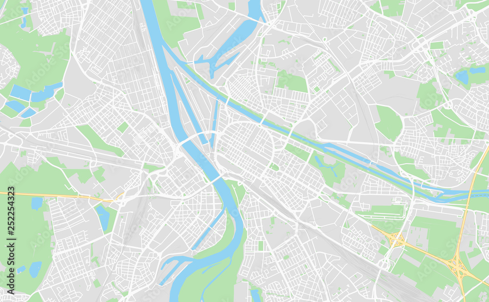 Mannheim, Germany downtown street map