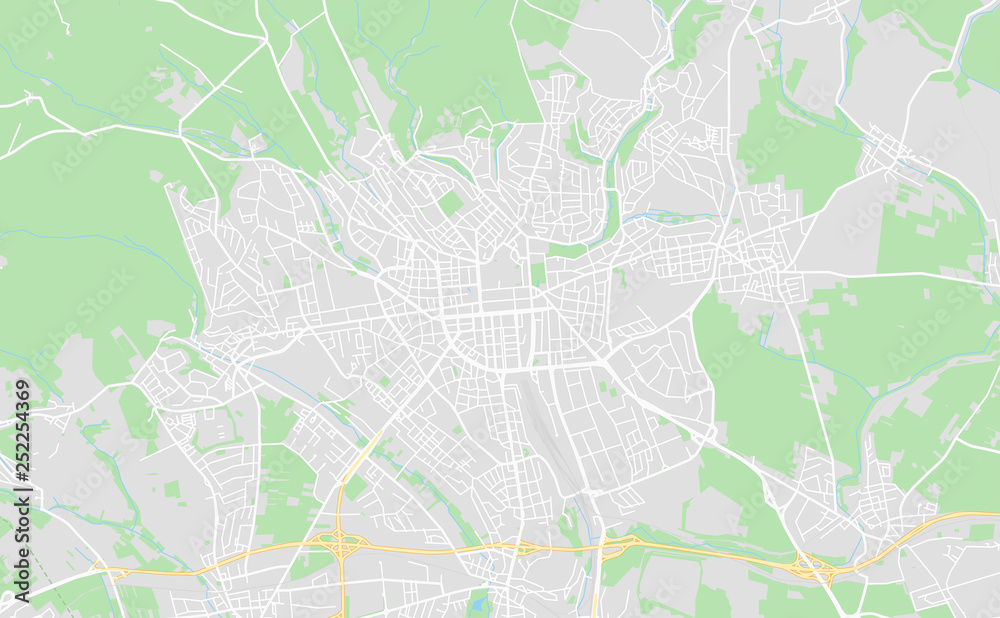 Wiesbaden, Germany downtown street map