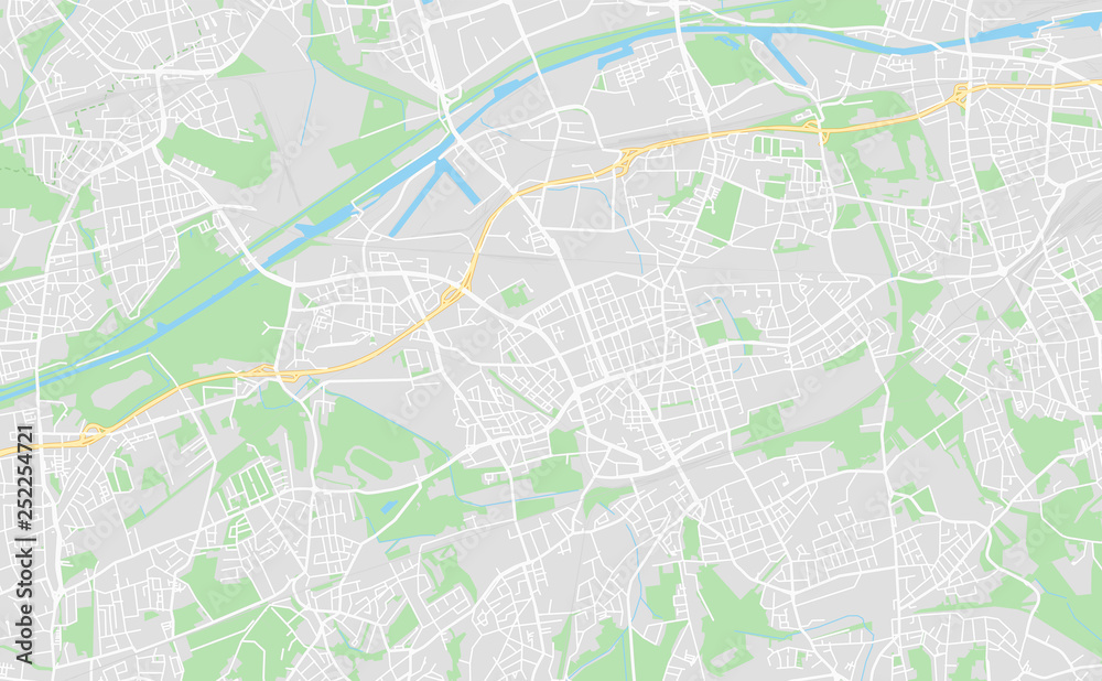 Gelsenkirchen, Germany downtown street map