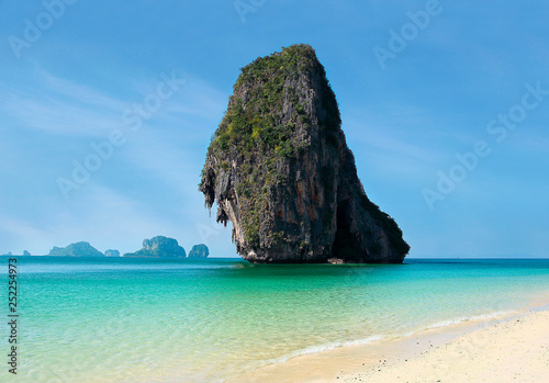 Koh Rang Nok Island view from Phra Nang Beach, Krabi Province, Thailand