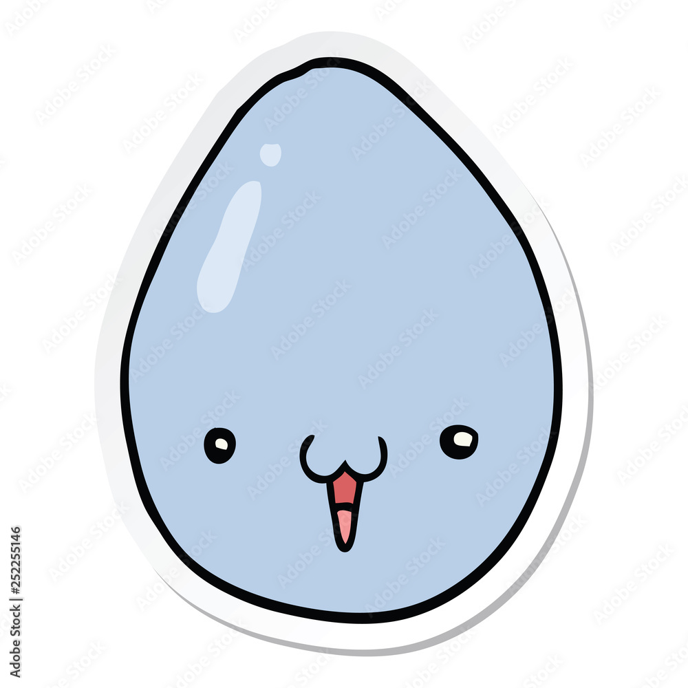sticker of a cartoon egg