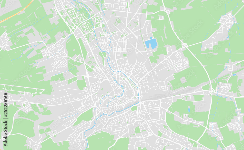 Erfurt, Germany downtown street map