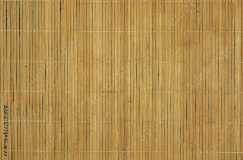 Wooden bamboo mat background and texture by handmade.