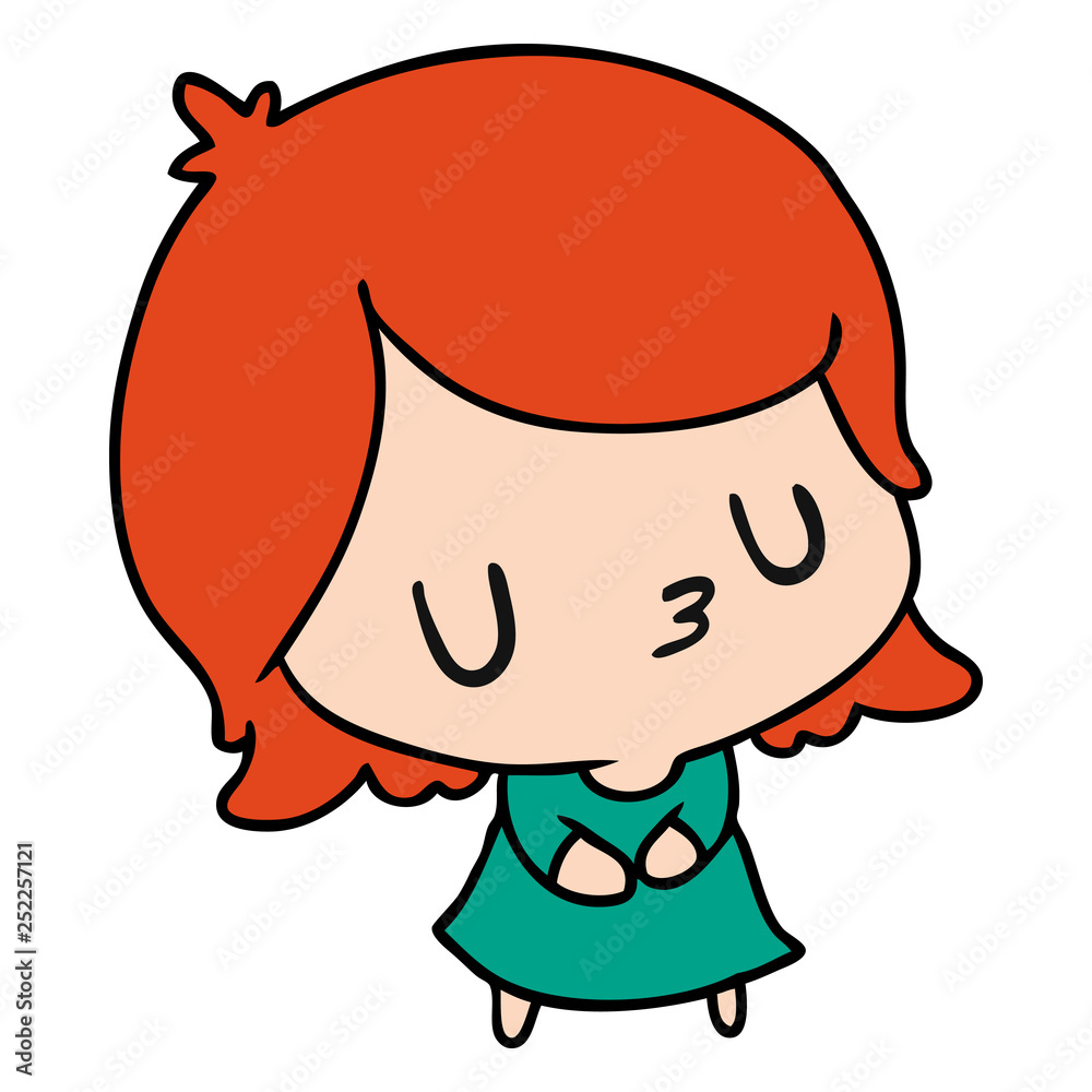 Fototapeta premium cartoon of a cute kawaii girl