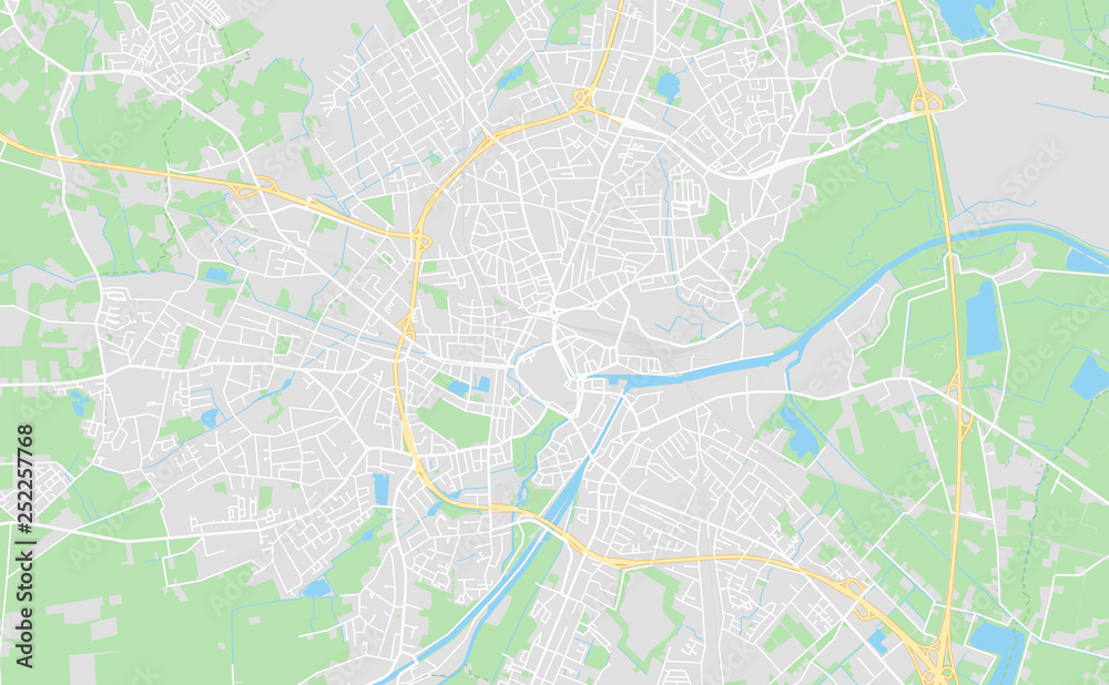 Oldenburg, Germany downtown street map