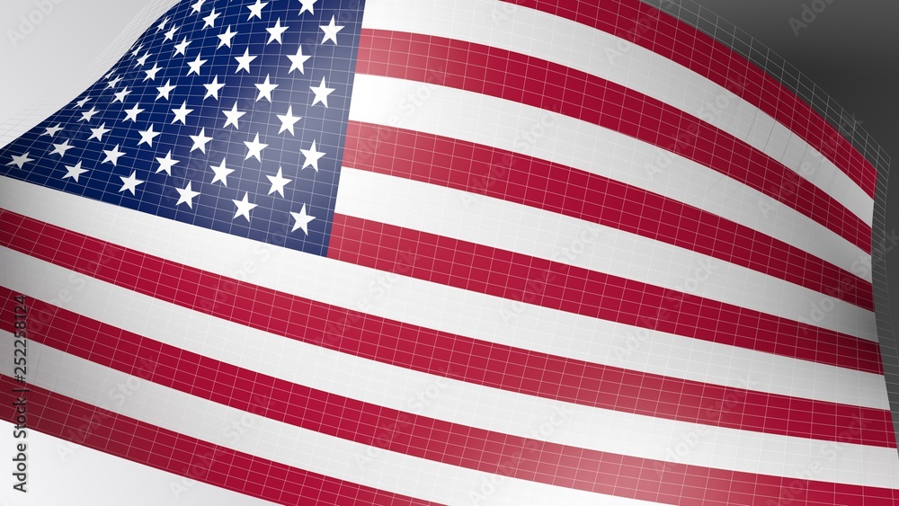 Naklejka premium Background with american flag - 3D rendering illustration