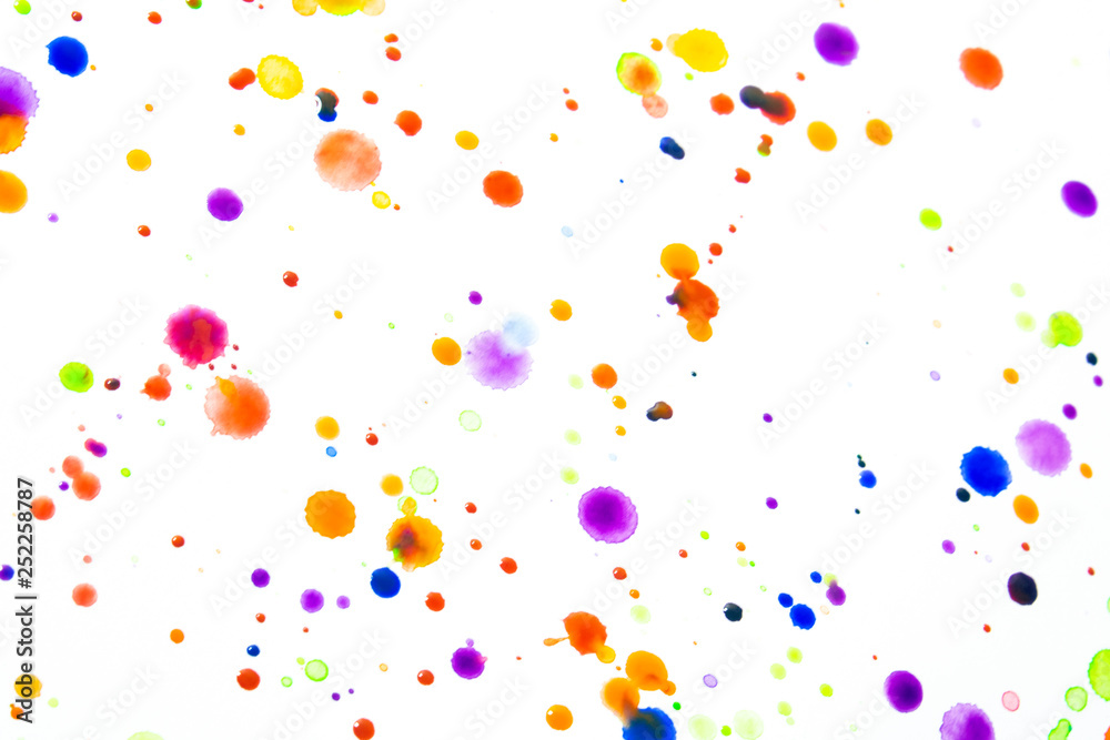 Watercolour Coloured Paint Drips Splatters and spots for Background Watercolour Coloured Paint Drips Splatters and spots for Background