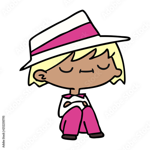 cartoon of a cute kawaii person