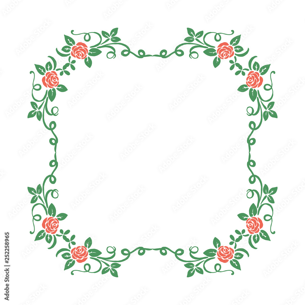 Vector illustration green leaf wreath frames for greeting card hand drawn