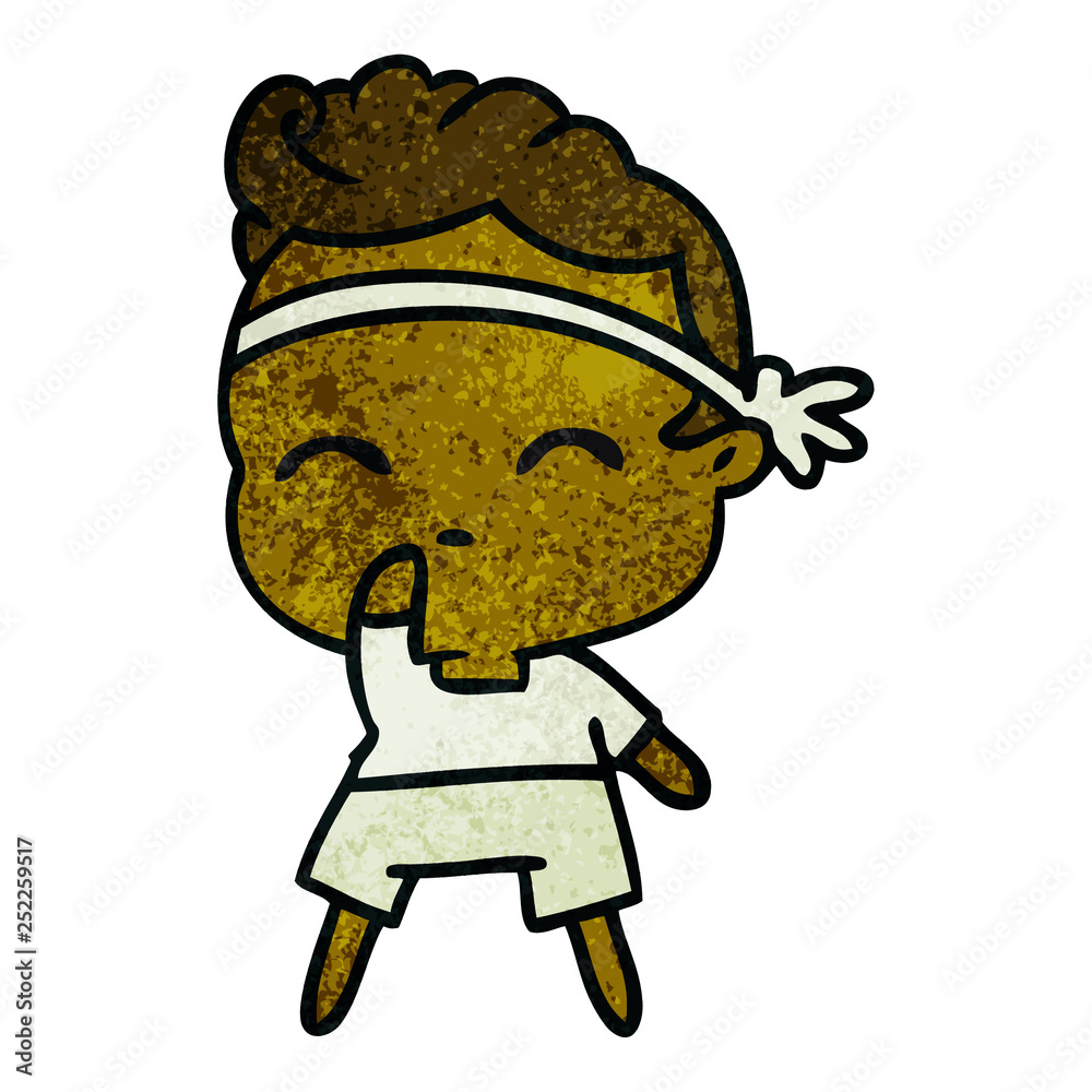 textured cartoon of kawaii cute fitness boy textured cartoon of kawaii cute fitness boy