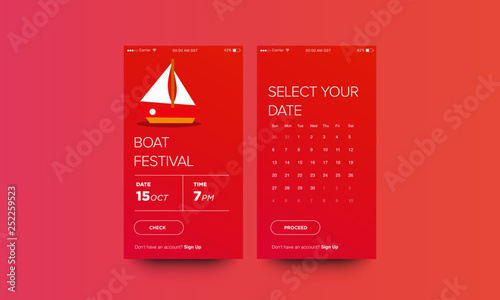 Boat Festival Ticket Booking App Interface Design