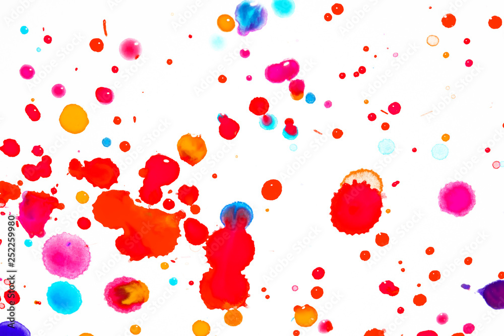 Watercolour Coloured Paint Drips Splatters and spots for Background Watercolour Coloured Paint Drips Splatters and spots for Background