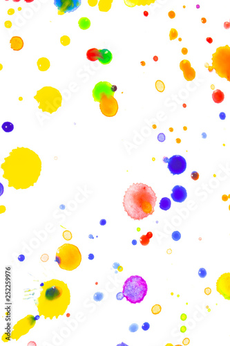 Fototapeta Naklejka Na Ścianę i Meble -  Watercolour Coloured Paint Drips Splatters and spots for Background