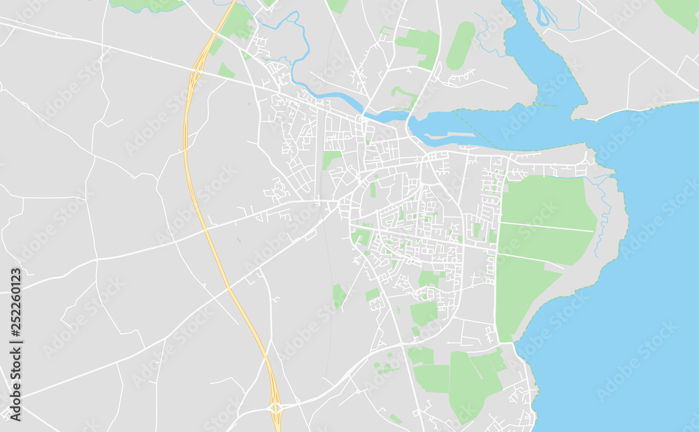 Dundalk, Ireland downtown street map