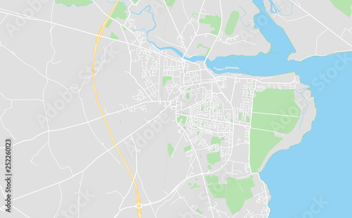 Dundalk, Ireland downtown street map