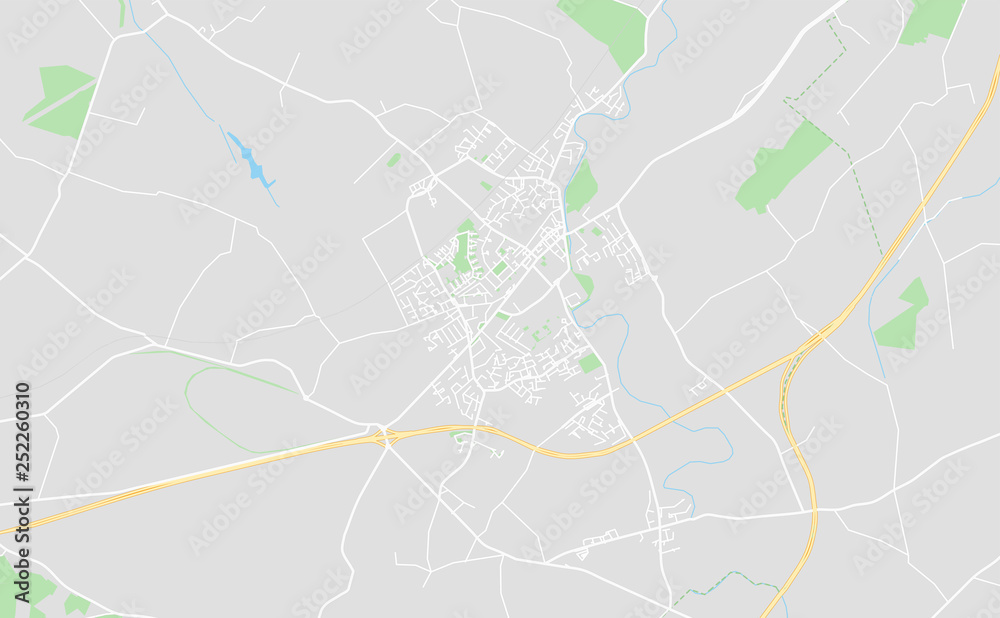 Newbridge, Ireland downtown street map
