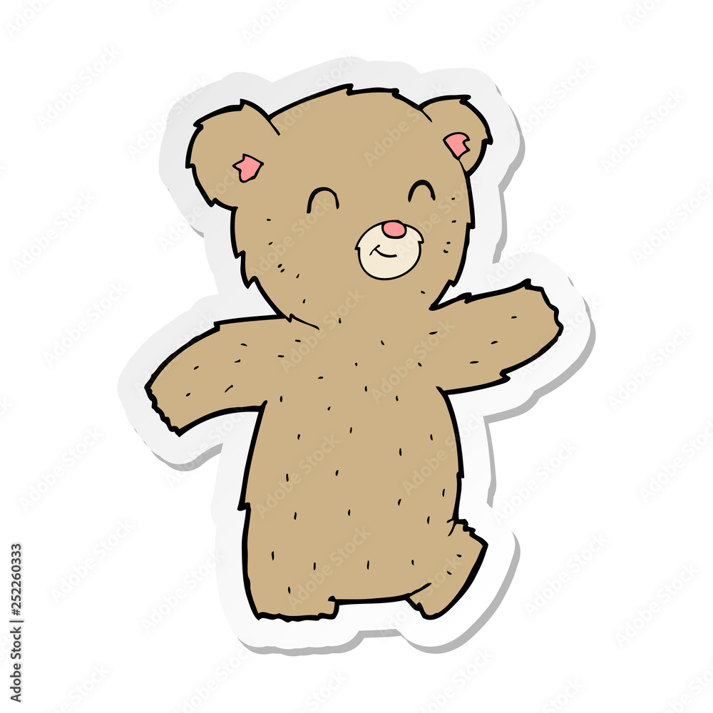 sticker of a cartoon teddy bear sticker of a cartoon teddy bear
