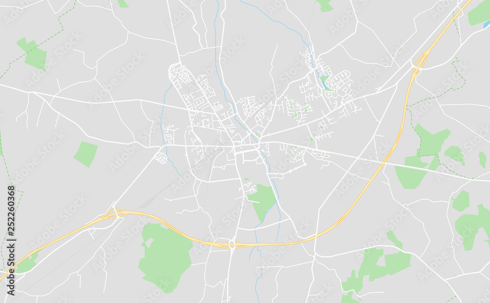 Port Laoise, Ireland downtown street map