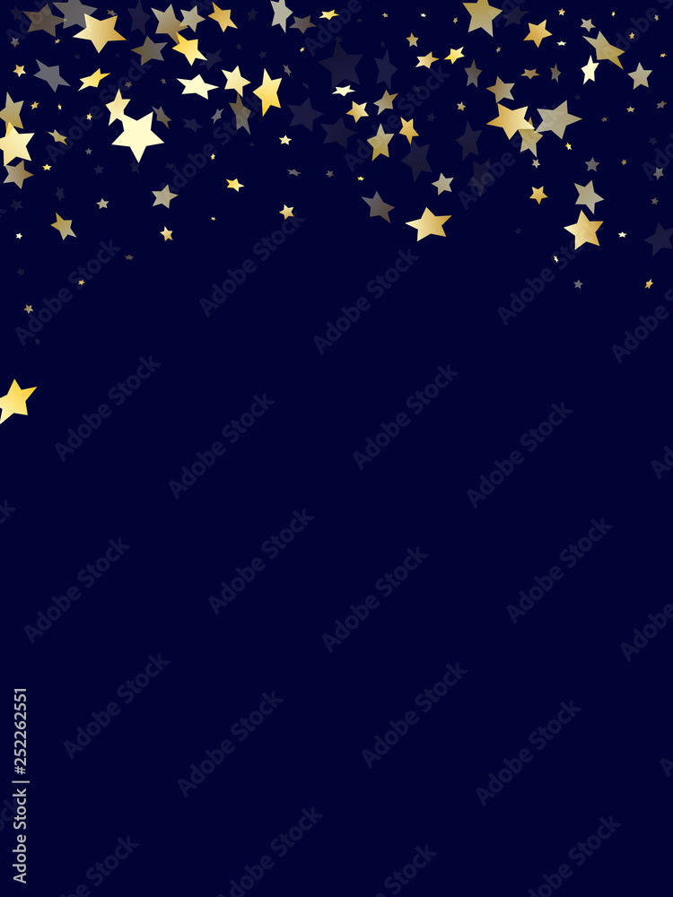 Gold gradient star dust sparkle vector background.
