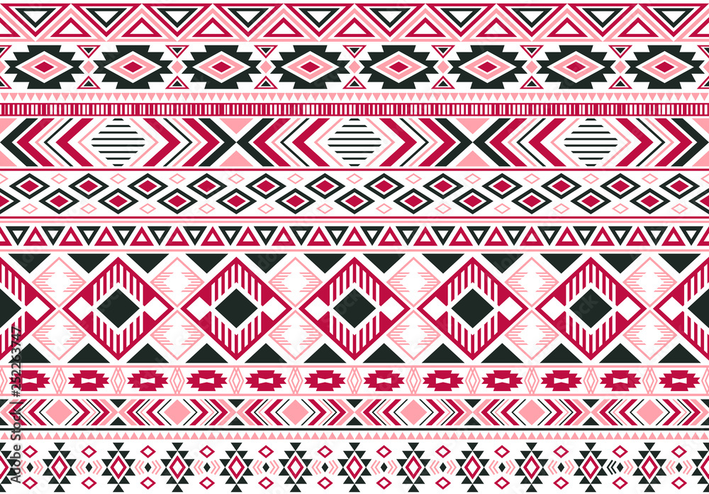 Tribal ethnic motifs geometric vector seamless background.