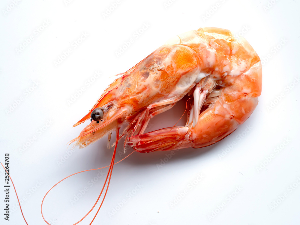 Boiled shrimp isolated on white background. Boiled shrimp isolated on white background.
