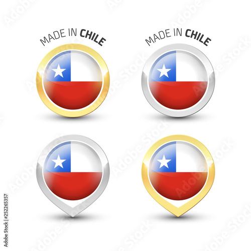 Made in Chile - Round labels with flags Free Download Made in Chile - Round labels with flags - GFXLoad