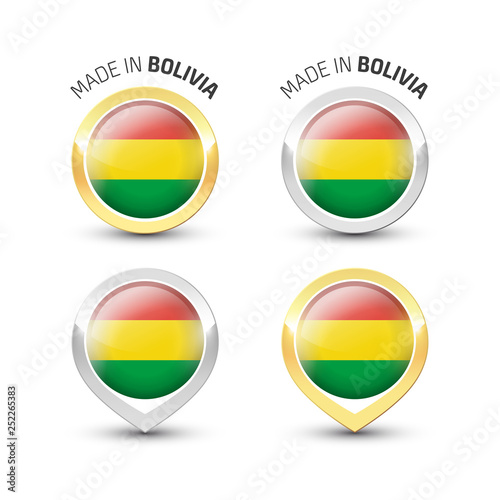 Made in Bolivia - Round labels with flags Free Download Made in Bolivia - Round labels with flags - GFXLoad