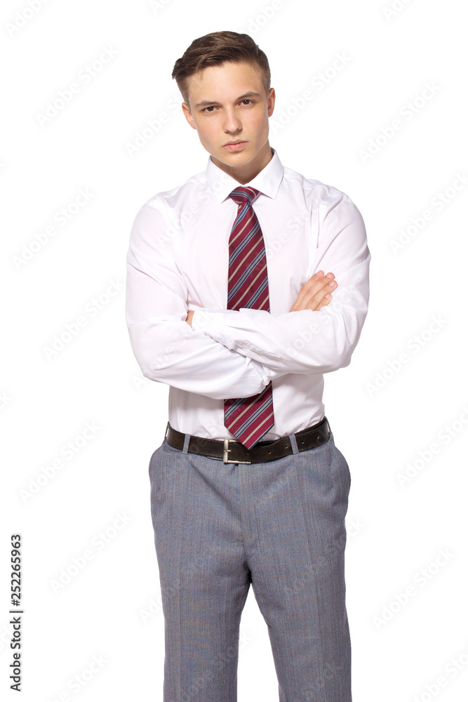 Young businessman isolated - handsome man standing with crossed arms Young businessman isolated - handsome man standing with crossed arms