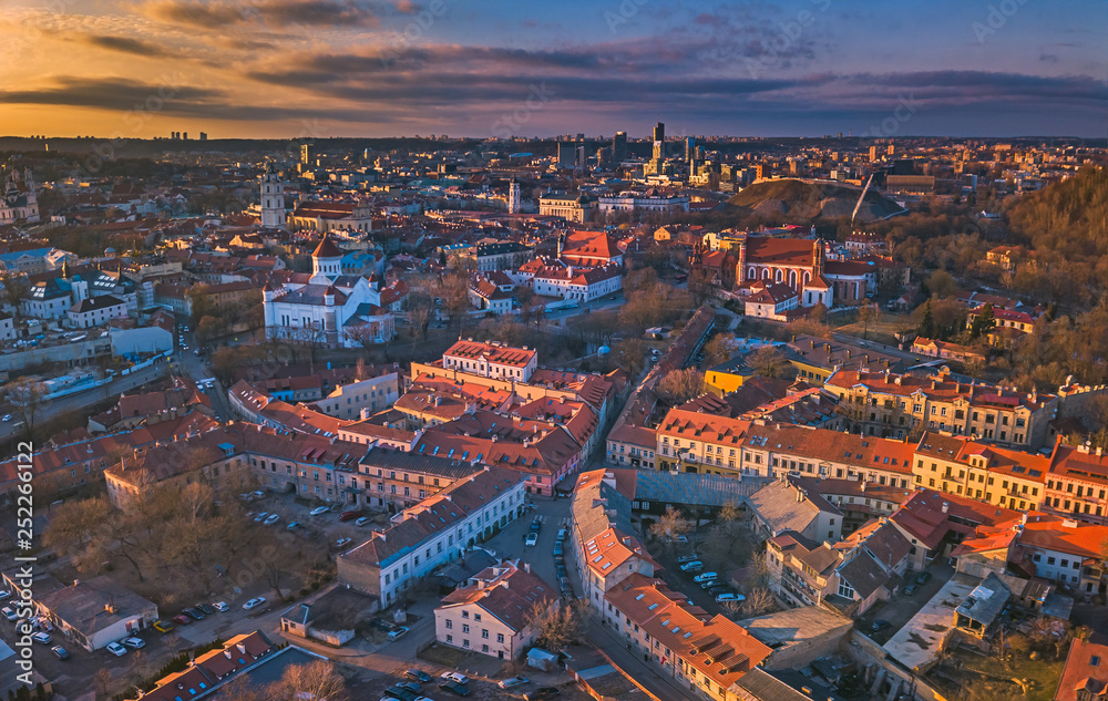 VILNIUS, LITHUANIA - aerial view of Vilnius old city