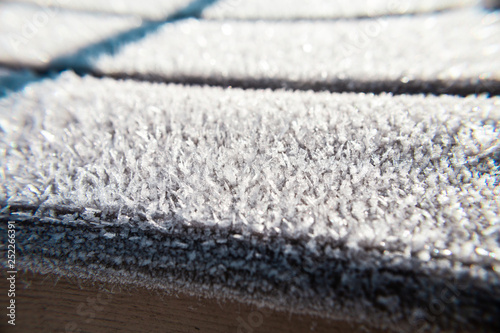 top view: texture of frozen ice floes in winter, snow background