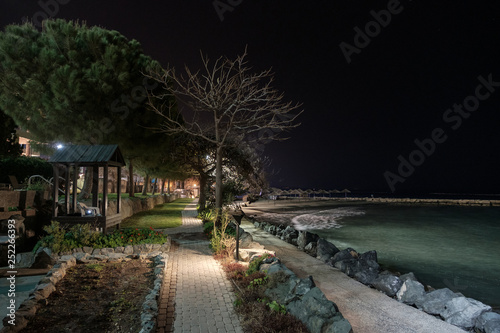 swimming pool at night