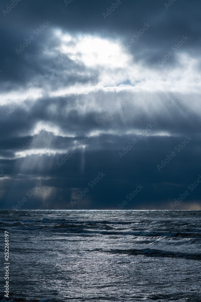 Rough Baltic sea, Liepaja, Latvia.