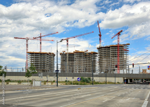 Construction site of the new residential development. Vienna, Austria.