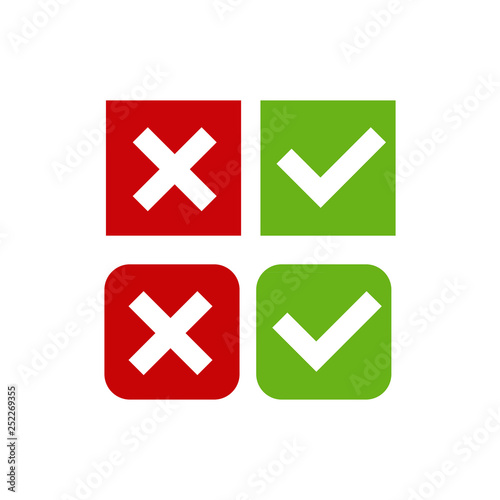 green and red check mark icon