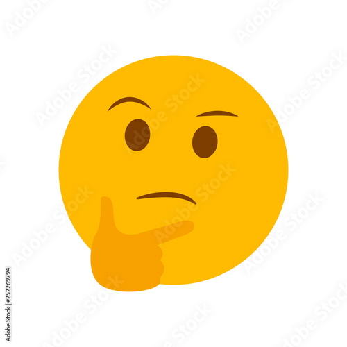 Thinking face emoji vector